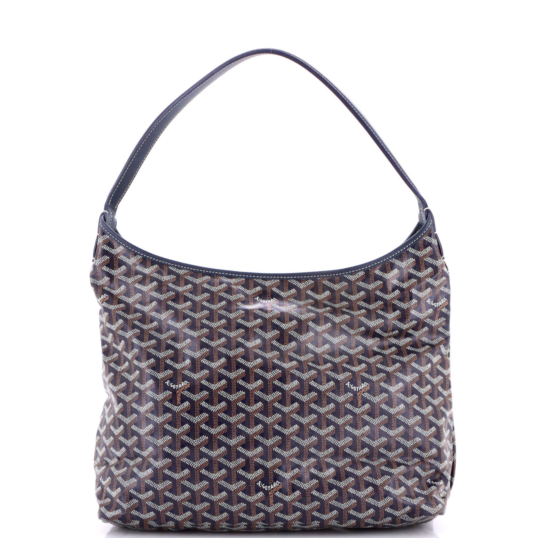 Pre-Owned Goyard Boheme Hobo Coated Canvas, Main, color, Blue