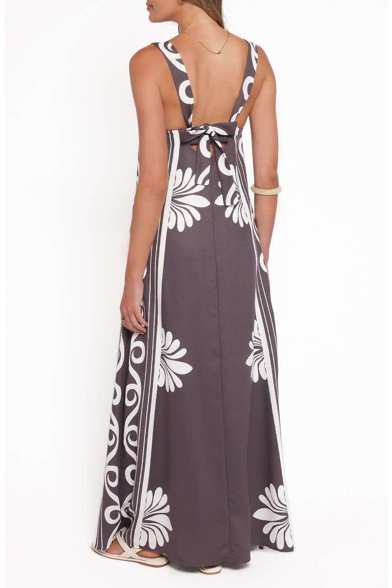 Valeria Print Maxi Dress, Alternate, color, ESPRESSO