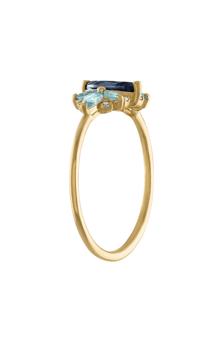 FUZION CREATIONS Diamond & Blue Topaz Ring, Alternate, color, Yellow