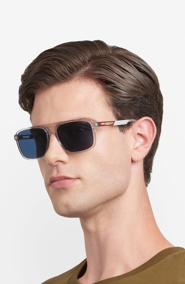 BOSS 58mm Navigator Sunglasses, Alternate, color, Grey/ Blue