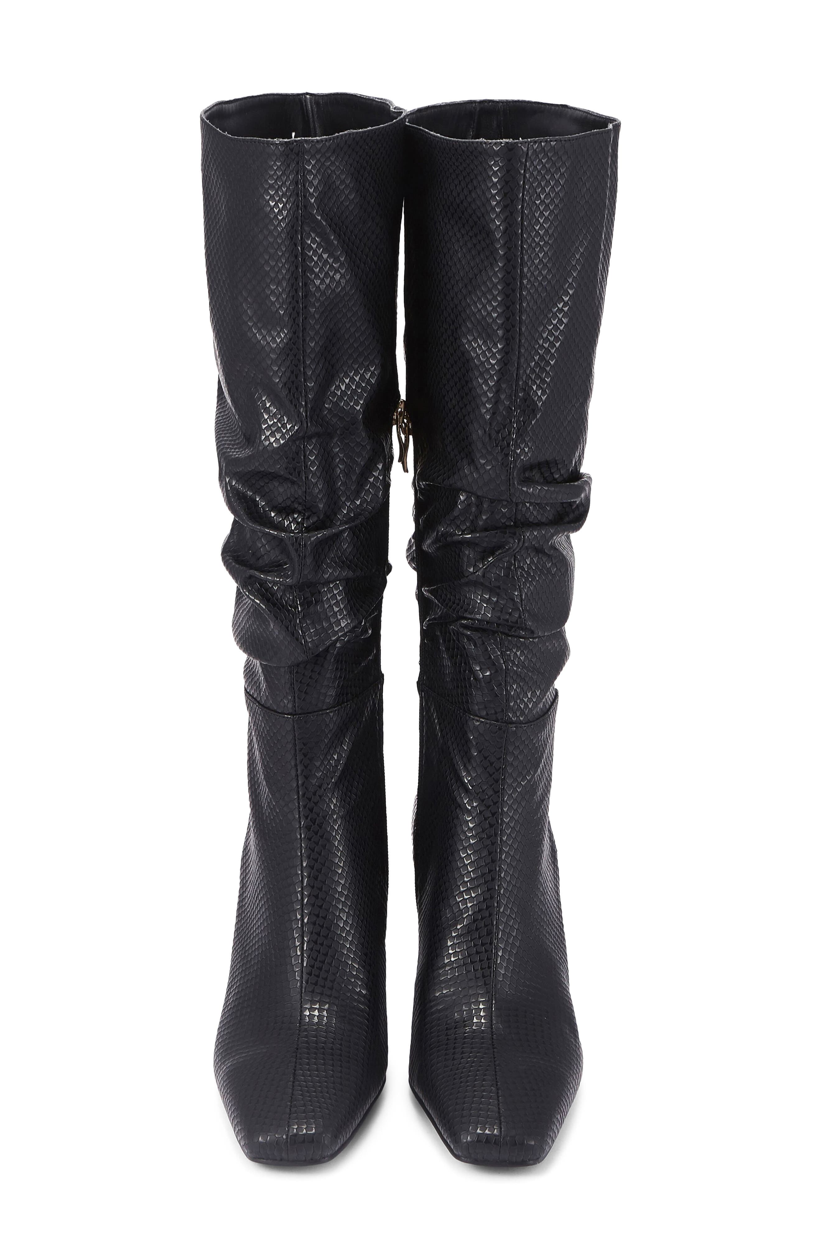 Fallon Faux Leather Knee High Boot, Alternate, color, BLACK PYTHON