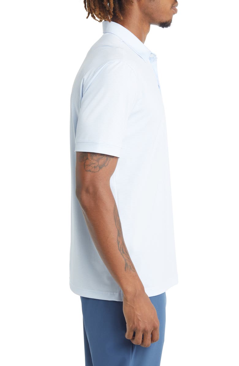 Mizzen+Main Men's Versa Stripe Golf Polo, Alternate, color, Light Blue White Stripe