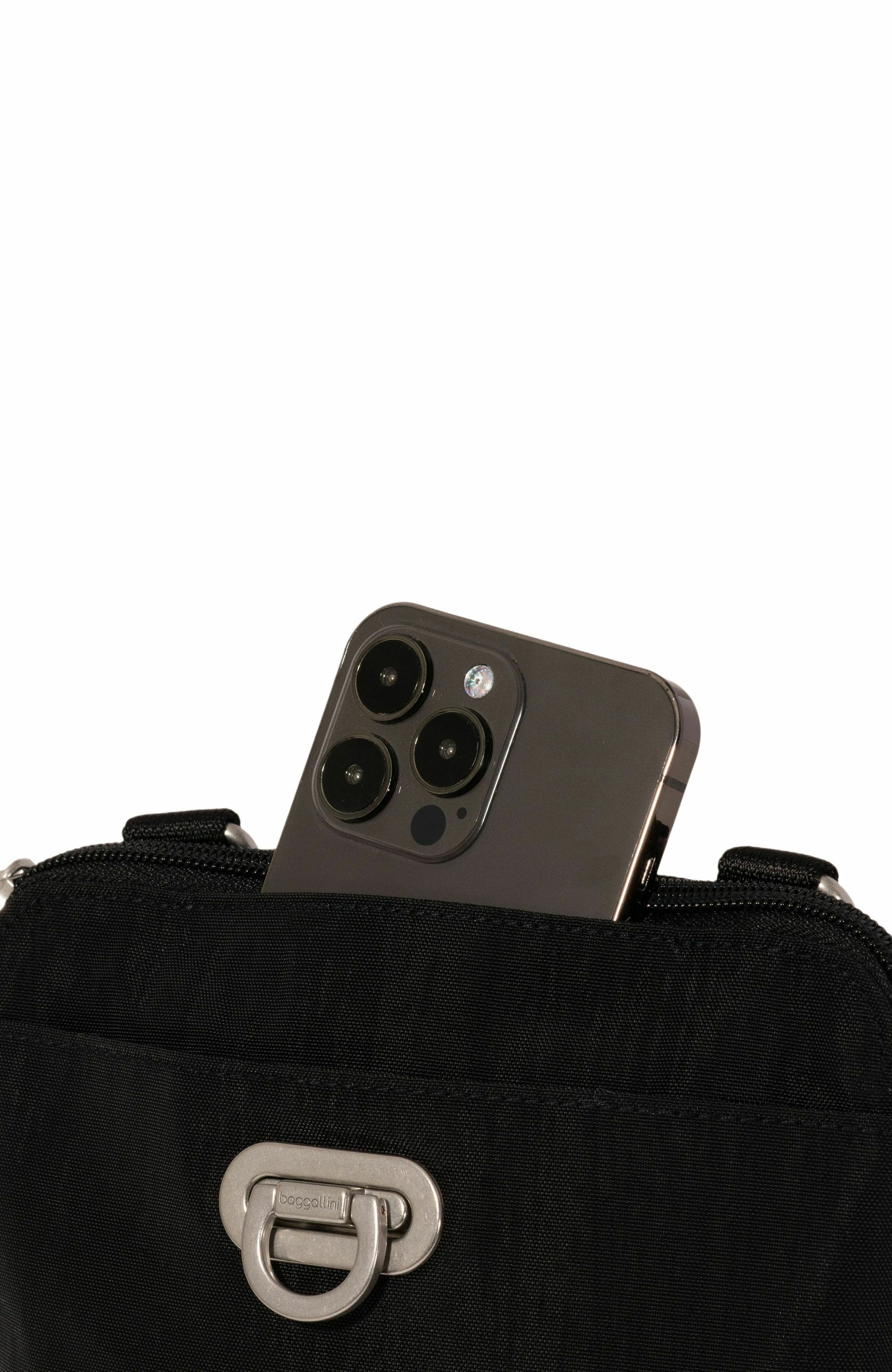 BAGGALLINI Coastal Flip Lock Mini Crossbody, Alternate, color, Black