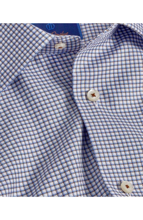 David Donahue Regular Fit Check Cotton Dress Shirt In Chocolate/sky