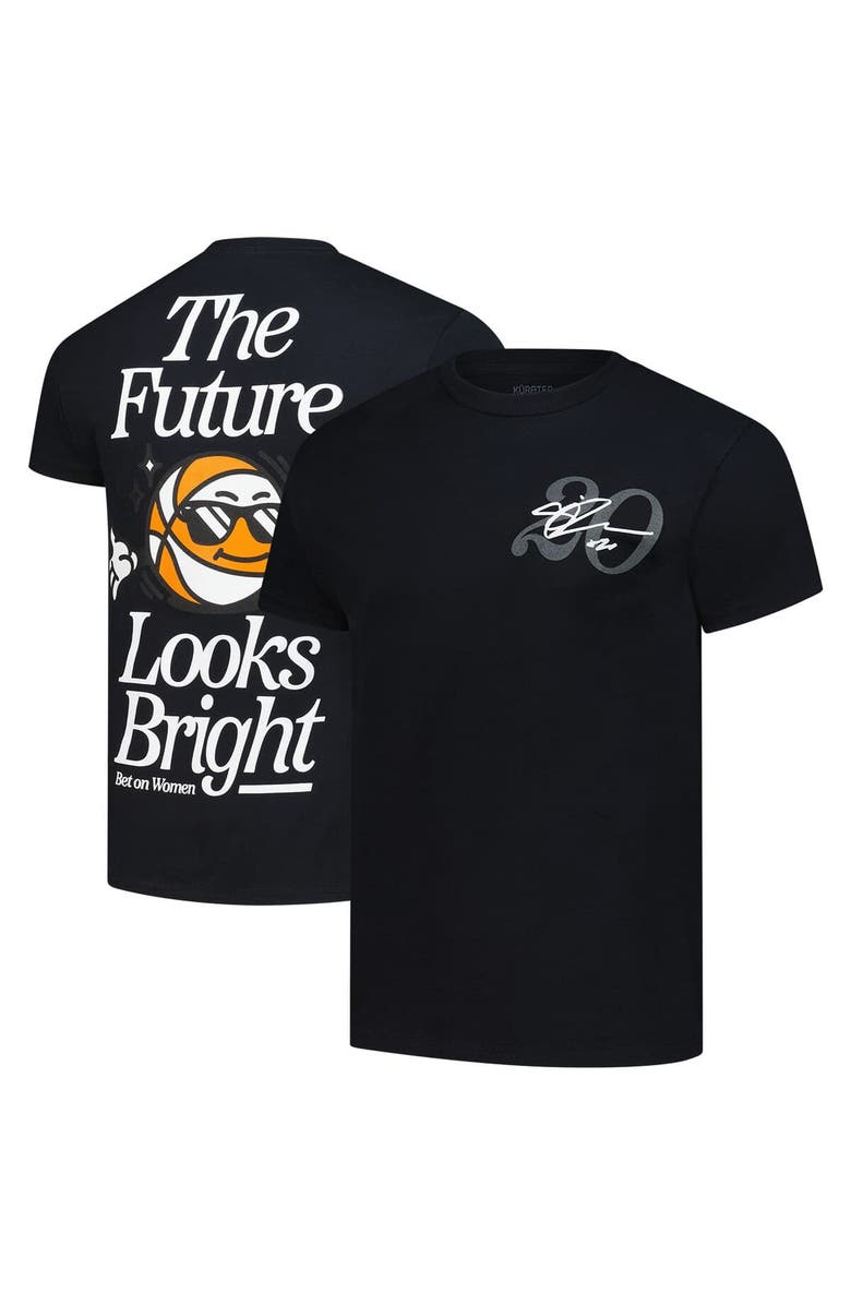 KUR8TED Unisex KÜR8TED Sabrina Ionescu Black New York Liberty The Future Looks Bright T-Shirt, Alternate, color, 
