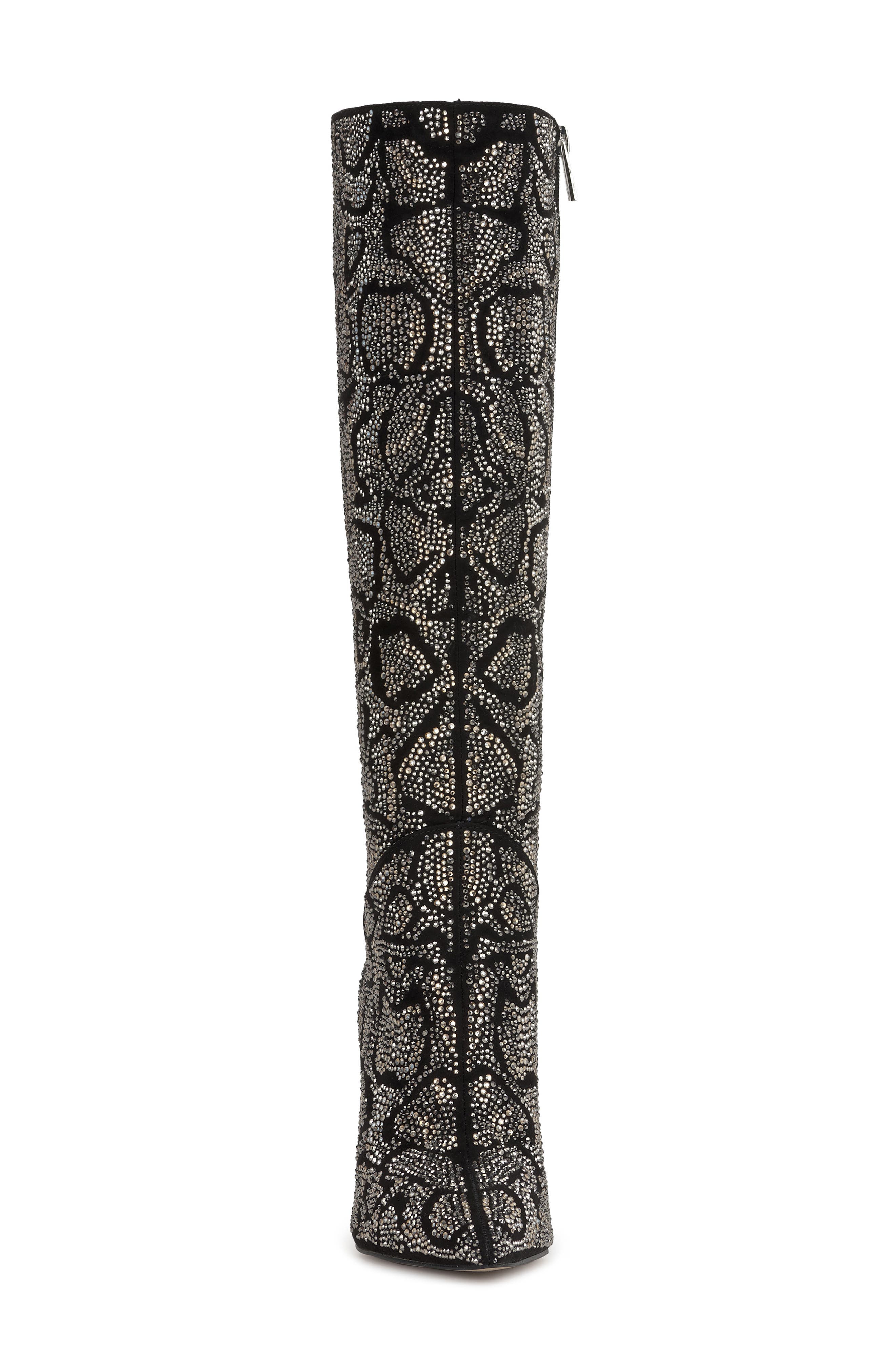Jessica Simpson Lovieinn2 Knee High Boot, Alternate, color, Black Silver Leopard