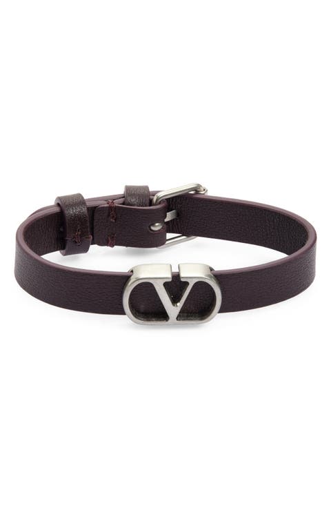 Men
s Leather VLOGO Bracelet