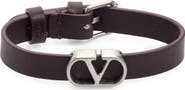 Valentino Men's Leather VLOGO Bracelet