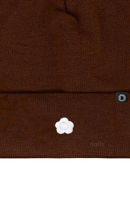 Dalix Lil Flower Beanie Cap In Brown