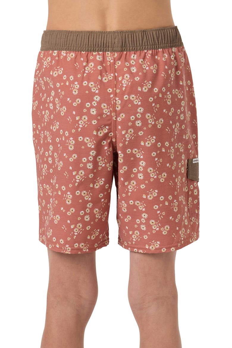 Kids' Hermosa Retro Swim Trunks, Alternate, color, CHUTNEY
