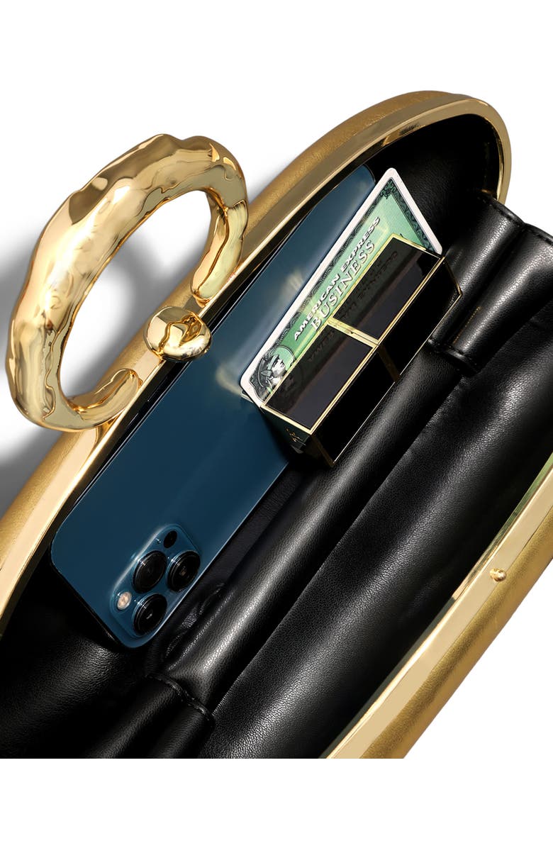 Alexis Bittar Molten Bullet Leather Minaudière, Alternate, color, Gold