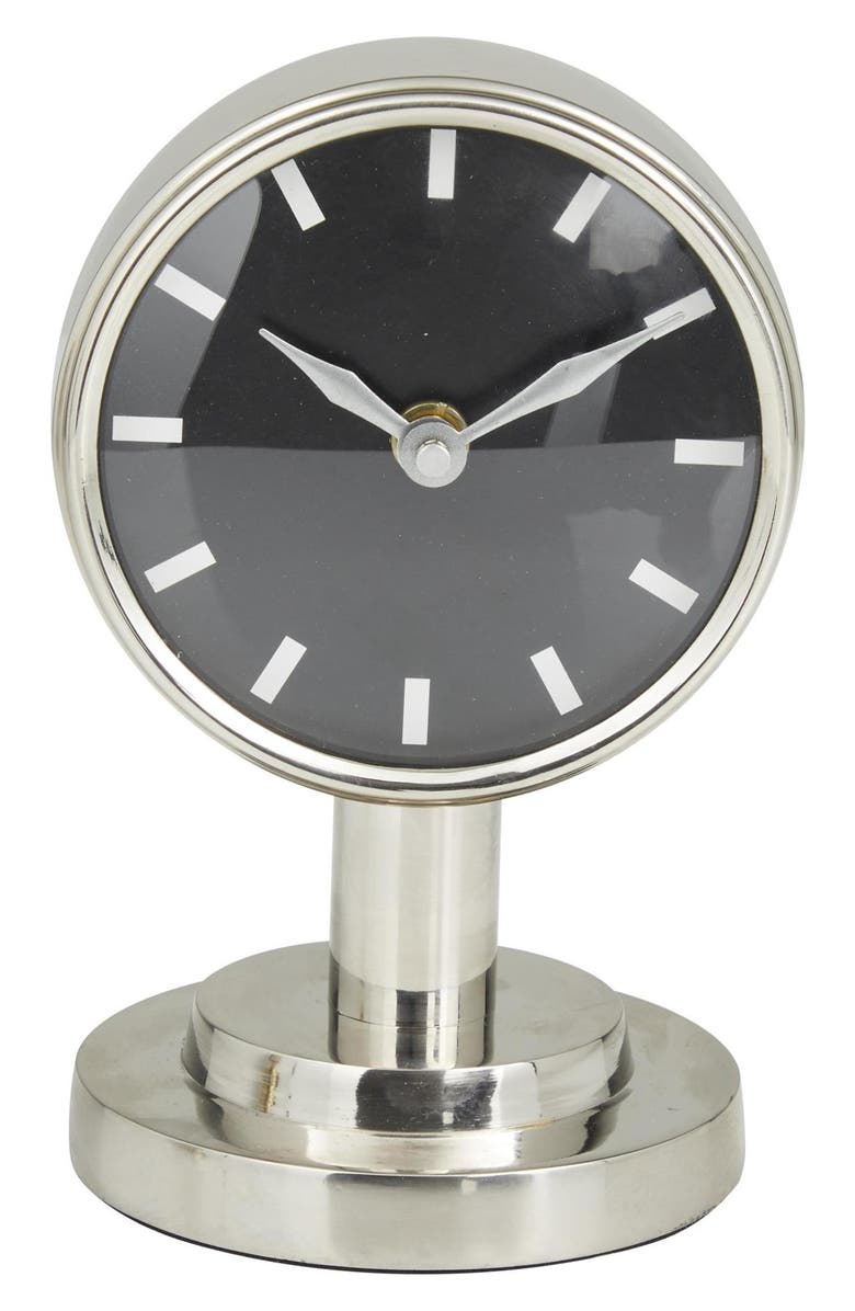 VIVIAN LUNE HOME Modern Stainless Steel Clock, Main, color,