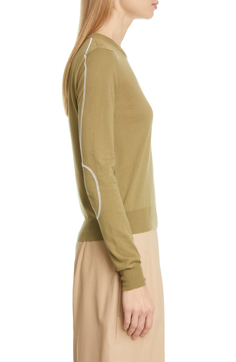 Maison Margiela Stitch Elbow Patch Cotton Sweater, Alternate, color,