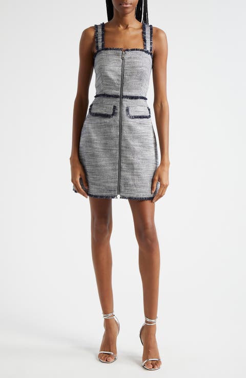 Odie Metallic Fringe Detail Cotton Blend Dress