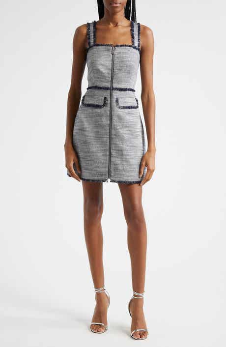 Cinq à Sept Odie Metallic Fringe Detail Cotton Blend Dress