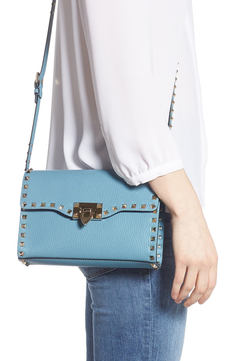 Valentino Garavani Medium Rockstud Leather Crossbody Bag, Alternate, color,