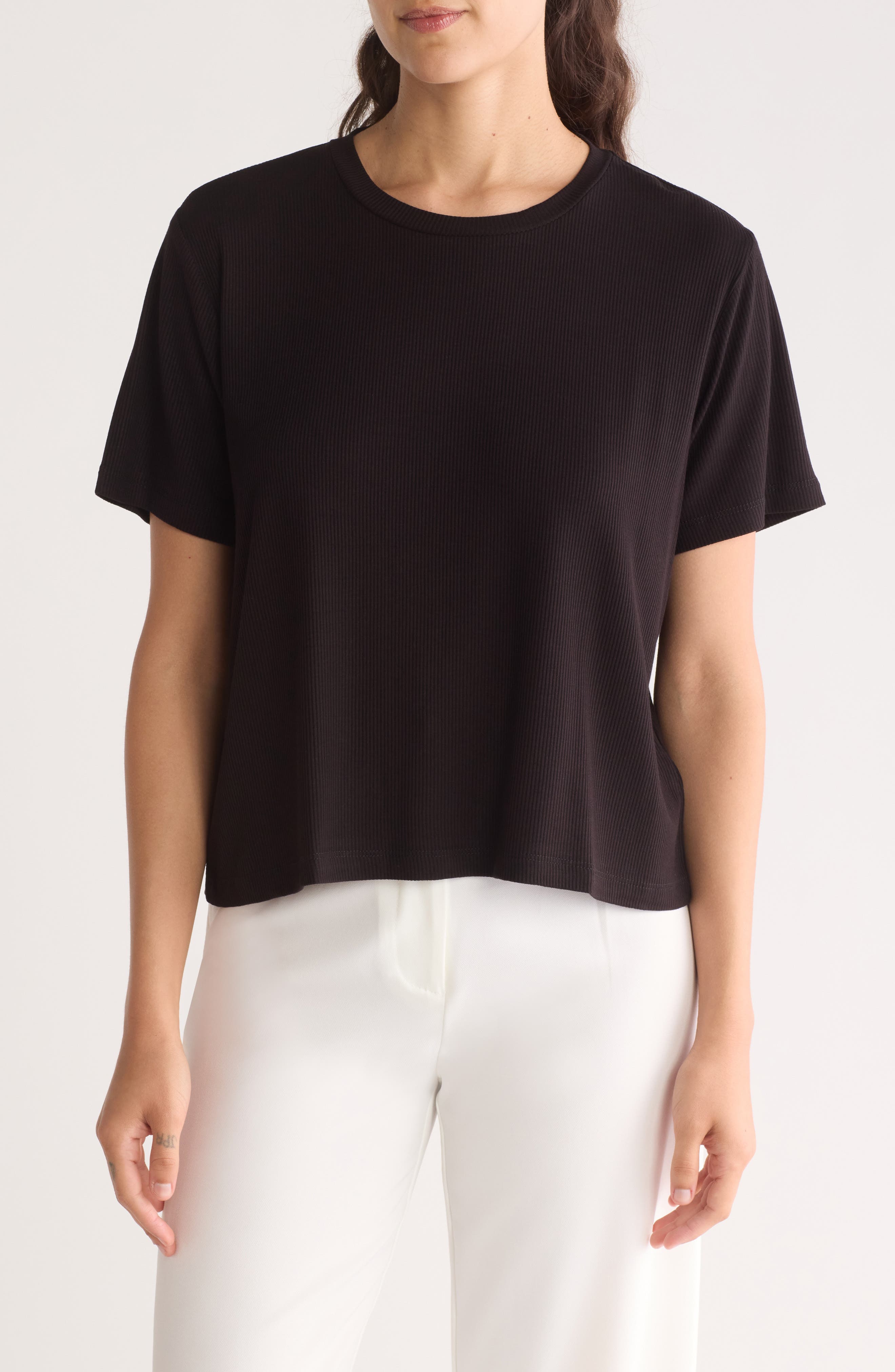 1.STATE Rib Jersey Boxy Crop T-Shirt