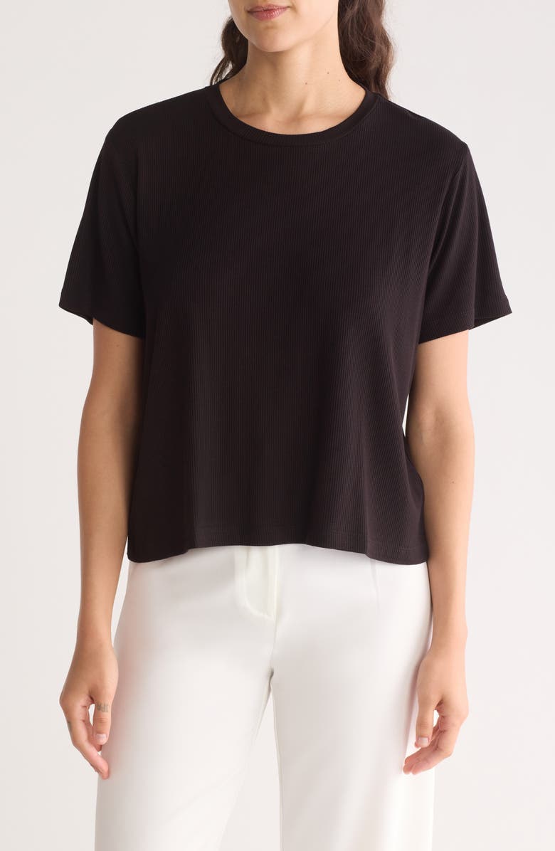 1.STATE Rib Jersey Boxy Crop T-Shirt, Main, color, Rich Black
