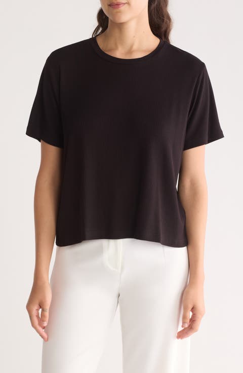 Rib Jersey Boxy Crop T-Shirt