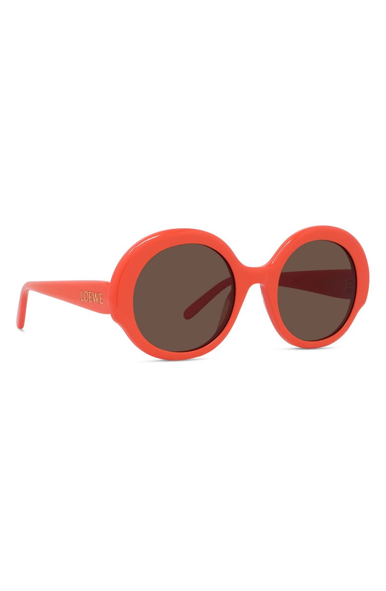 Loewe Thin 52mm Round Sunglasses, Alternate, color, Shiny Orange / Brown