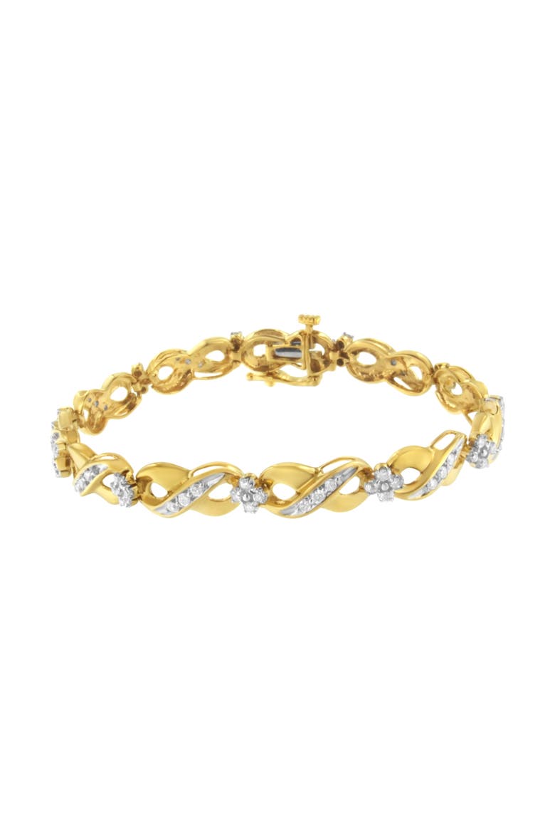 10K Yellow Gold Round-Cut Diamond Infinite Love Bracelet, Main, color, Yellow