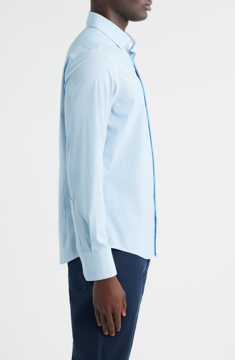 Mizzen+Main Leeward No Tuck Trim Fit Performance Button-Up Shirt, Alternate, color, Cloud Blue Circle Texture