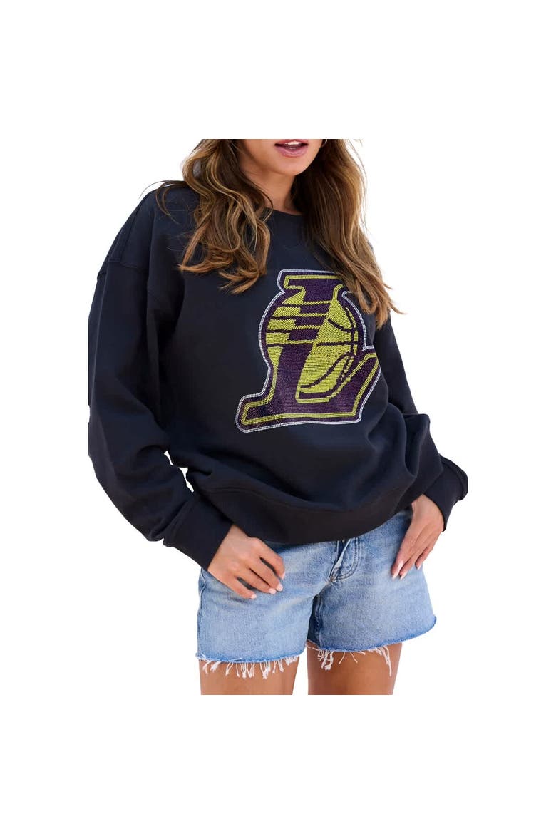 Women's Terez Black Los Angeles Lakers Gemstone Logo Pullover Sweatshirt, Alternate, color, Black