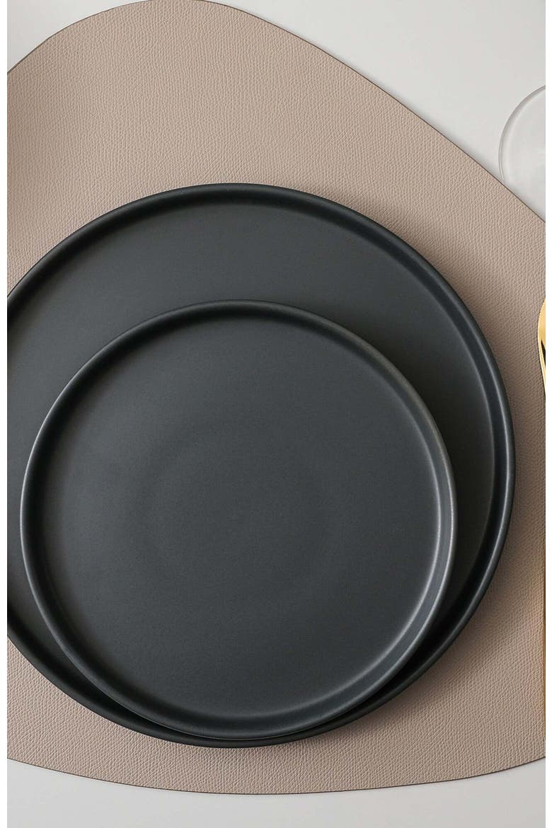 Celina Stoneware 16-Piece Dinnerware Set with Pasta Bowls, Alternate, color, Black