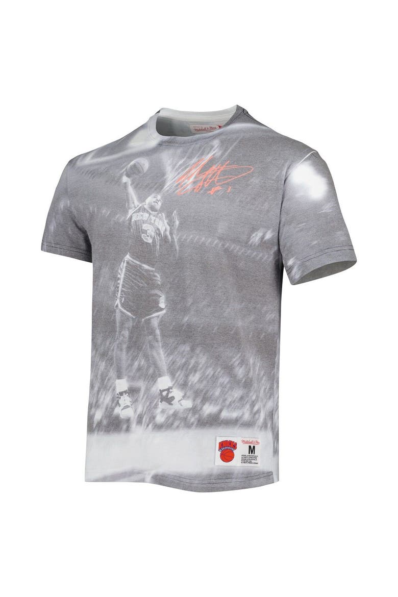 Men's Mitchell & Ness John Starks Heather Gray New York Knicks Above The Rim T-Shirt, Alternate, color, Heather Gray