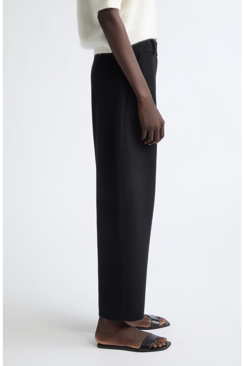 Barrel Wool & Cashmere Trousers, Alternate, color, BLACK