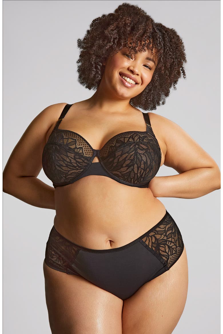 Sophia Underwire Full Coverage Stretch Lace Bra, Alternate, color, BLACK