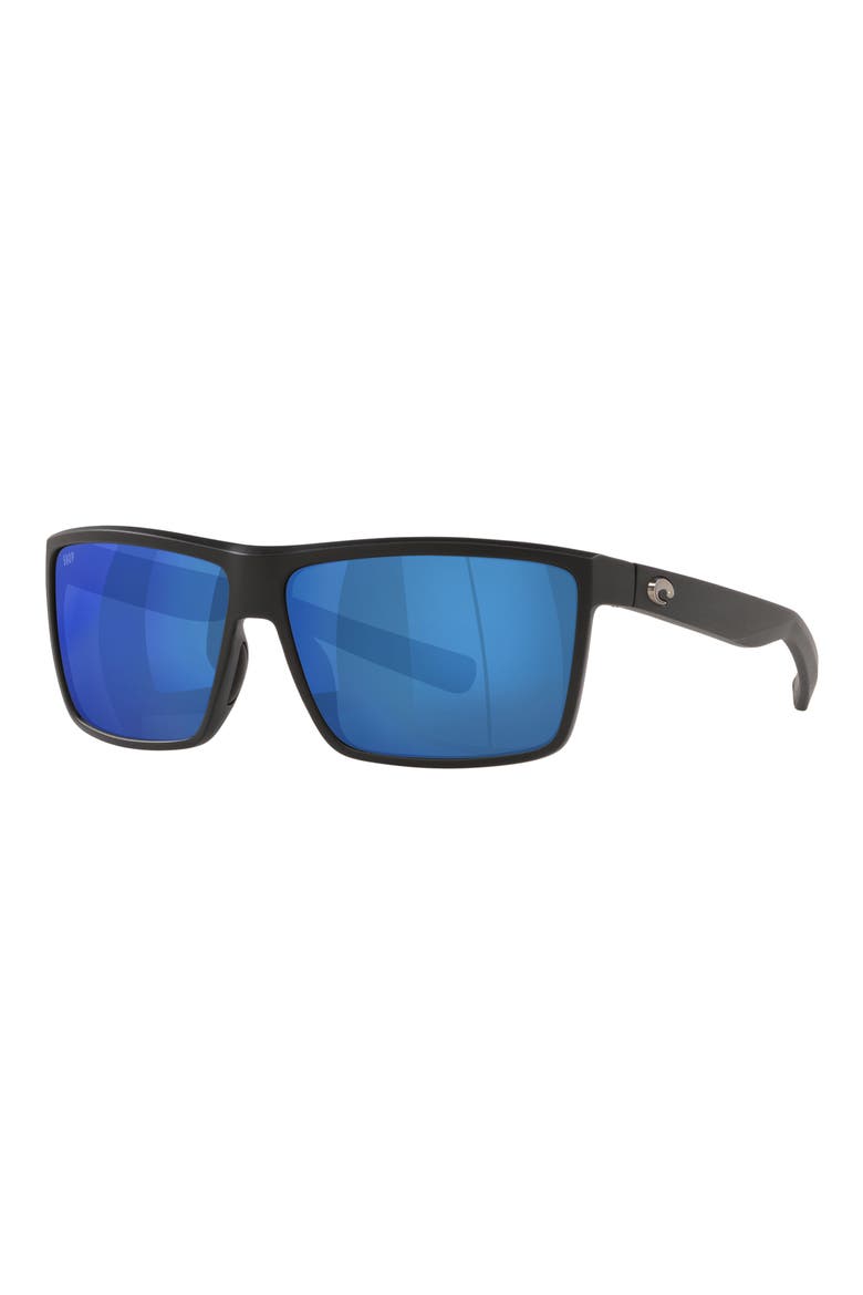 Rinconcito 60mm Polarized Rectangular Sunglasses, Alternate, color, BLACK