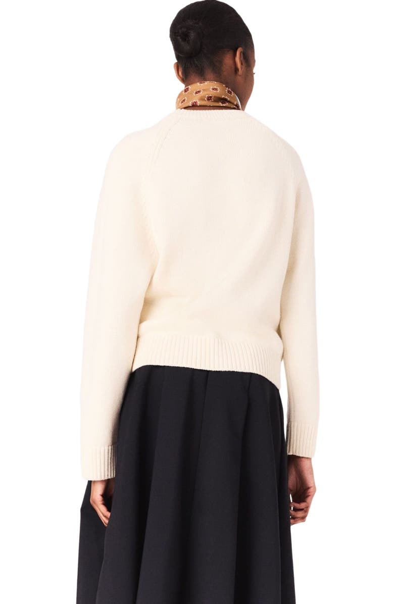 maje Rib knit sweater, Alternate, color, Ecru