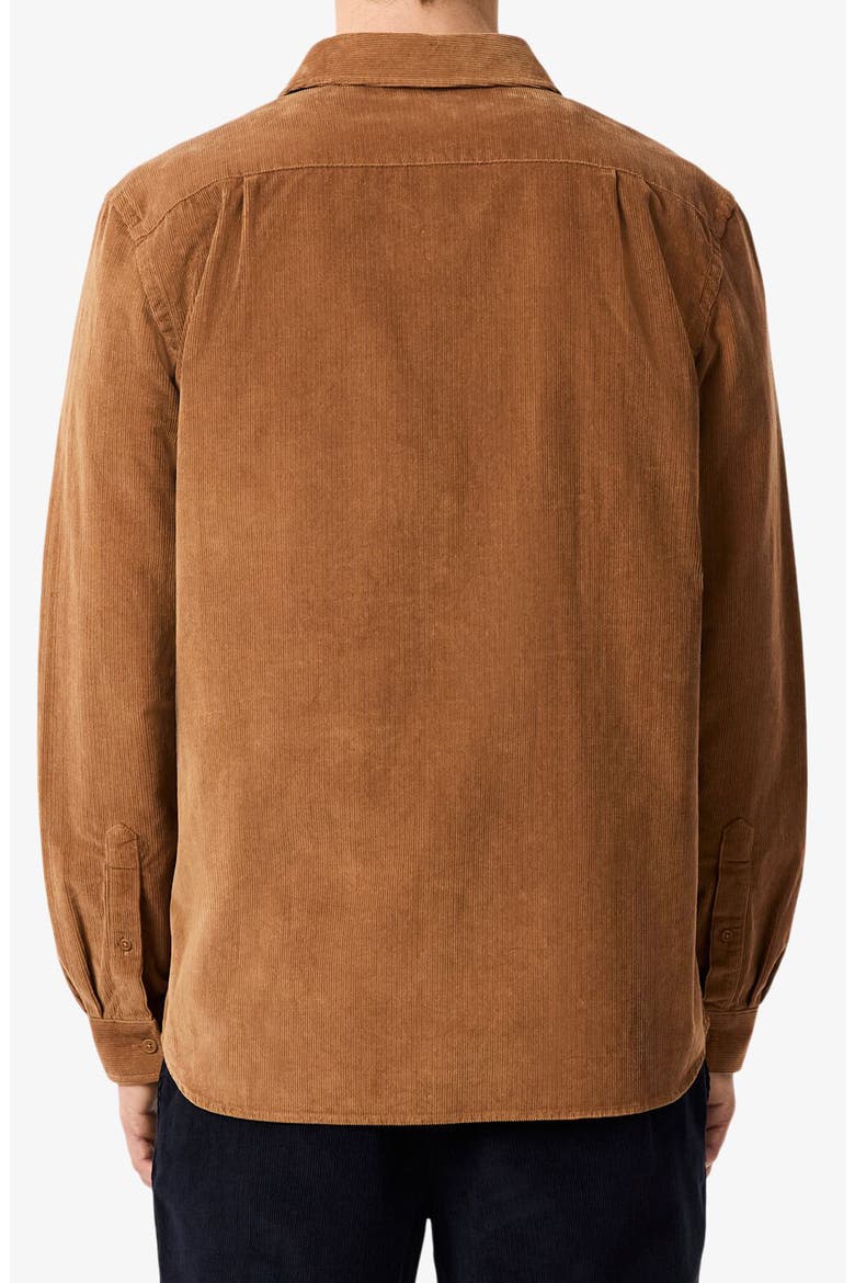 Regular Fit Corduroy Button-Up Shirt, Alternate, color, DATE BROWN