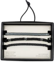 NORDSTROM RACK 3-Pack Mixed Faux Leather & Bead Bracelets