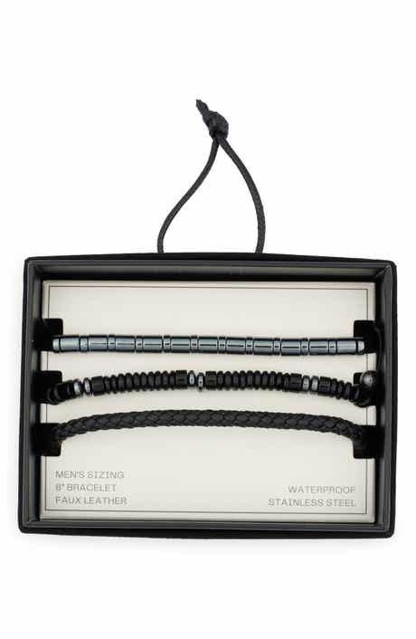 NORDSTROM RACK 3-Pack Mixed Faux Leather & Bead Bracelets