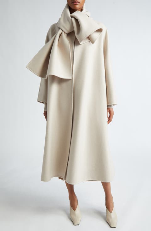 Pepaia Alpaca Blend Long Coat with Removable Cape