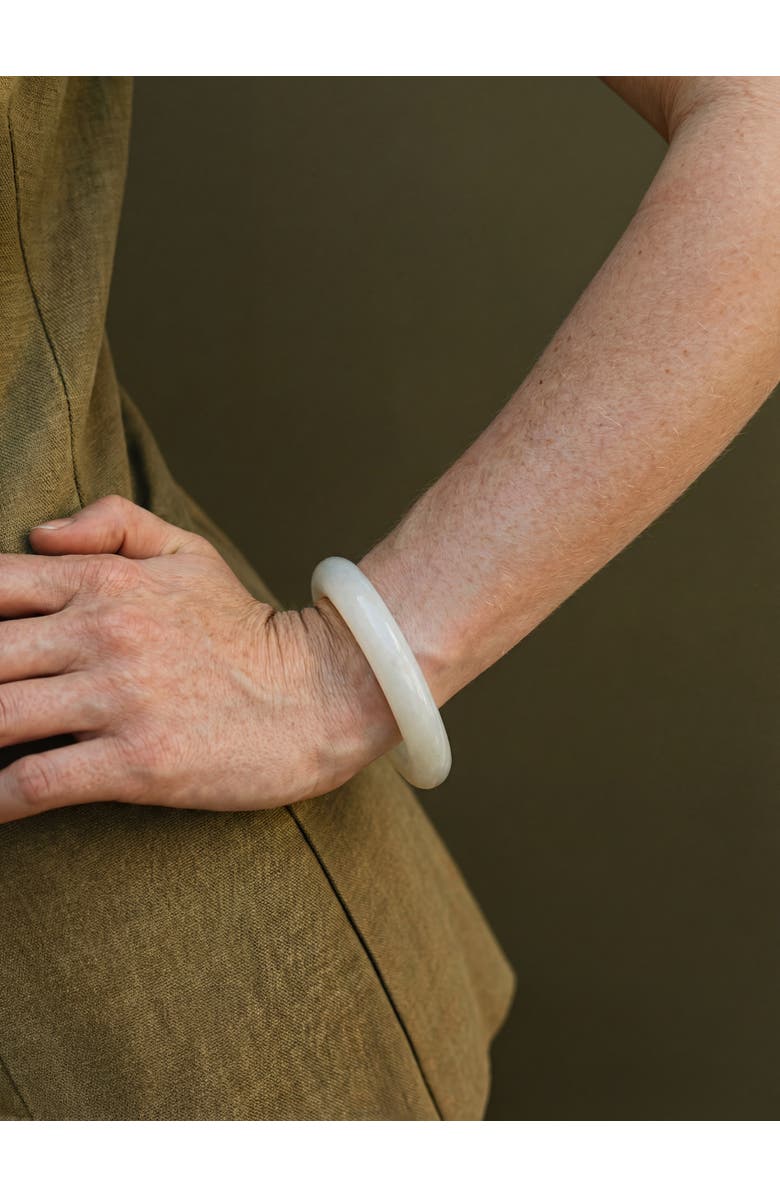 seree 1994 Off White Thin Jade Bangle, Alternate, color, Off White