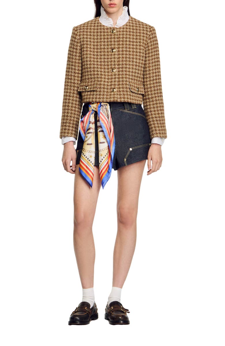 SANDRO Short checked jacket, Alternate, color, 