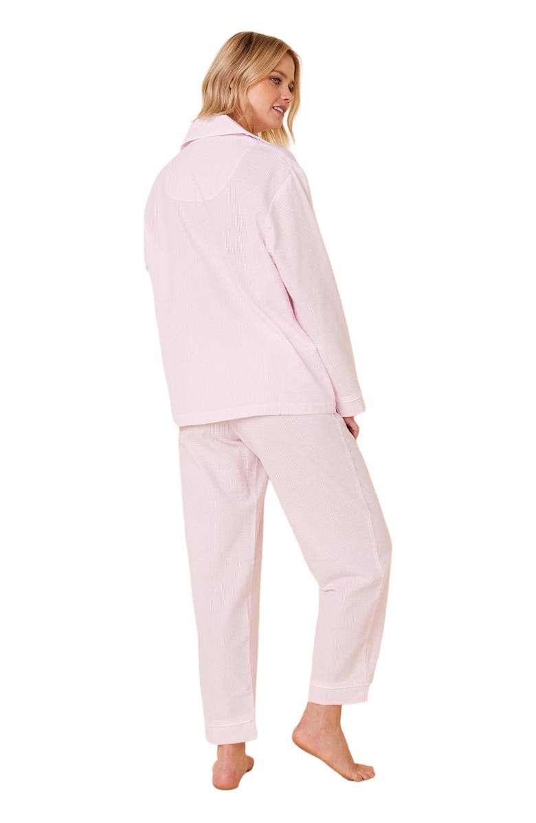 The Cat's Pajamas Cotton Seersucker Pajama Set, Alternate, color, Pink Stripe