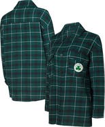 College Concepts Women's College Concepts Hunter Green/Black Boston Celtics Boyfriend Button-Up Nightshirt