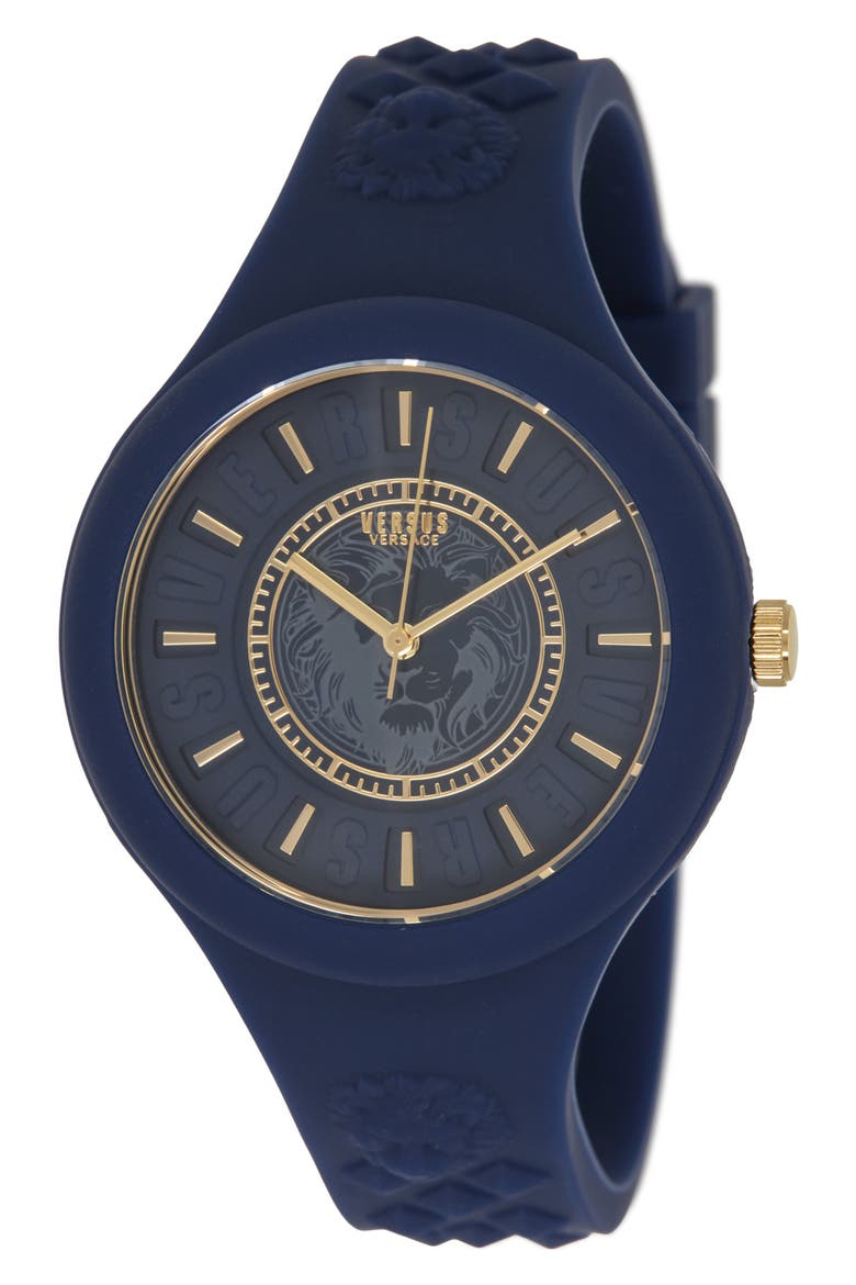Fire Island Silicone Strap Watch, 39mm, Main, color, BLUE