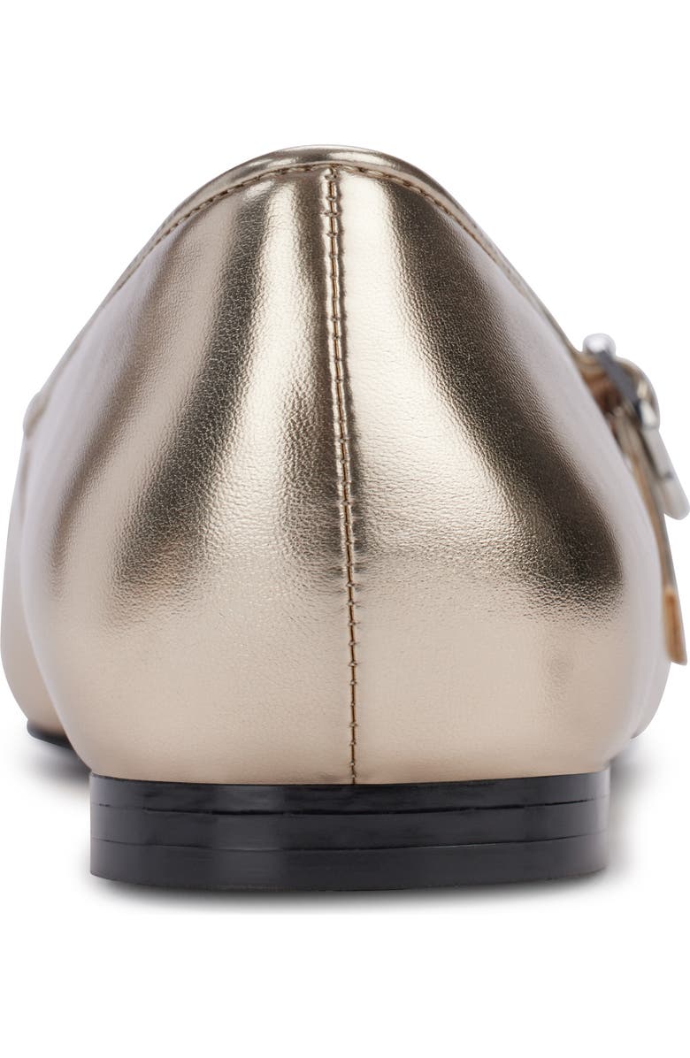 KARL LAGERFELD PARIS Veyda Pointed Toe Mary Jane Flat, Alternate, color, White Gold