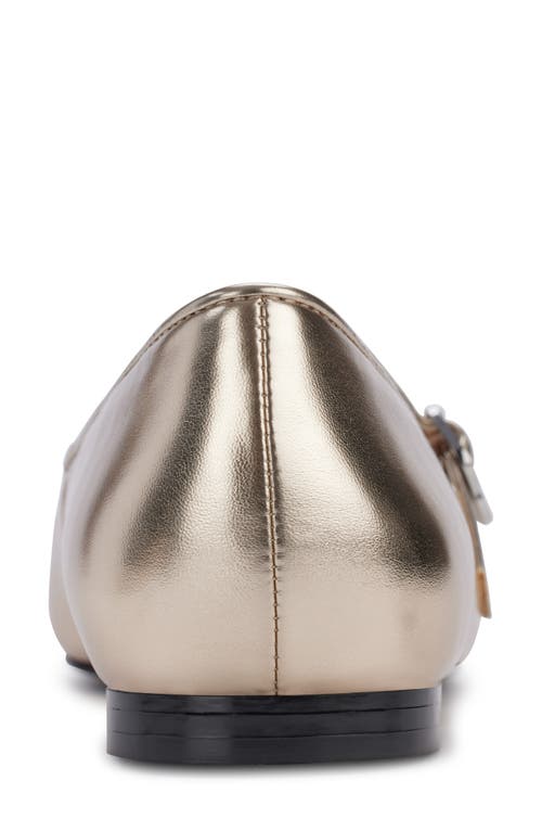 Karl Lagerfeld Paris Veyda Pointed Toe Mary Jane Flat In Gold