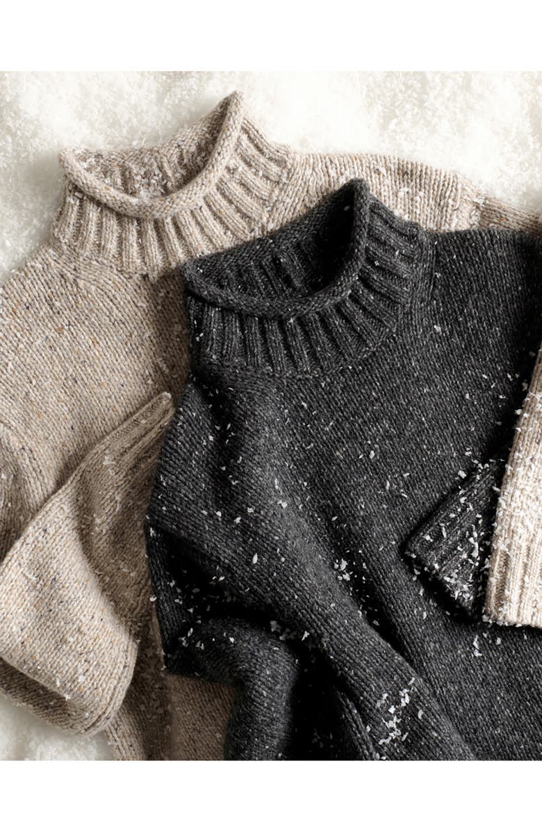 Madewell Roll Neck Donegal Wool Blend Sweater, Alternate, color, Ash