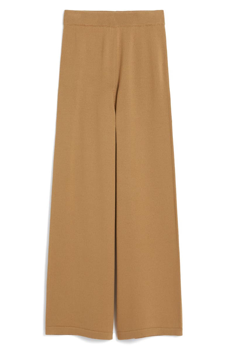 MM by Max Mara Hamburg Wide Leg Wool Sweater Pants, Alternate, color, Camel