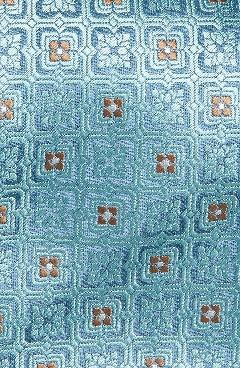 Canali Medallion Silk Tie, Alternate, color, Light Green