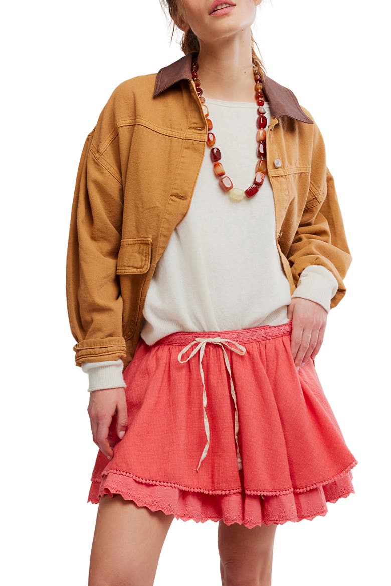 Tulip Layered Miniskirt, Alternate, color, CORAL