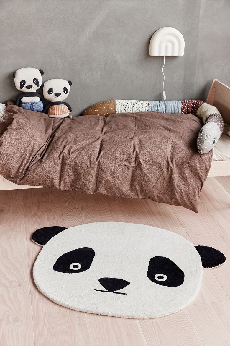 Panda Rug, Alternate, color, White