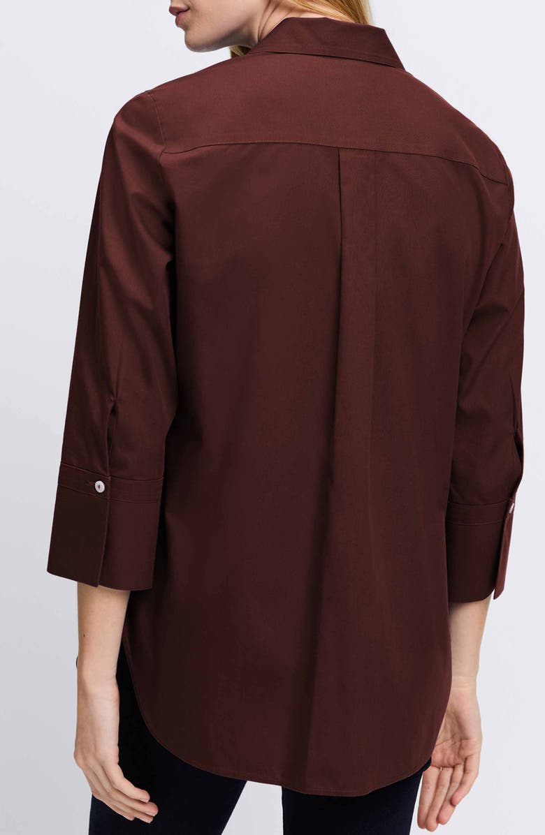 Foxcroft Madison Popover Cotton Oxford Shirt, Alternate, color, Chicory Coffee
